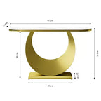 47 Half-Moon Entryway Console Table with Faux Marble Top & Metal Base, Slim Sofa Table for Foyer, Hallway, Living Room, or Bedroom