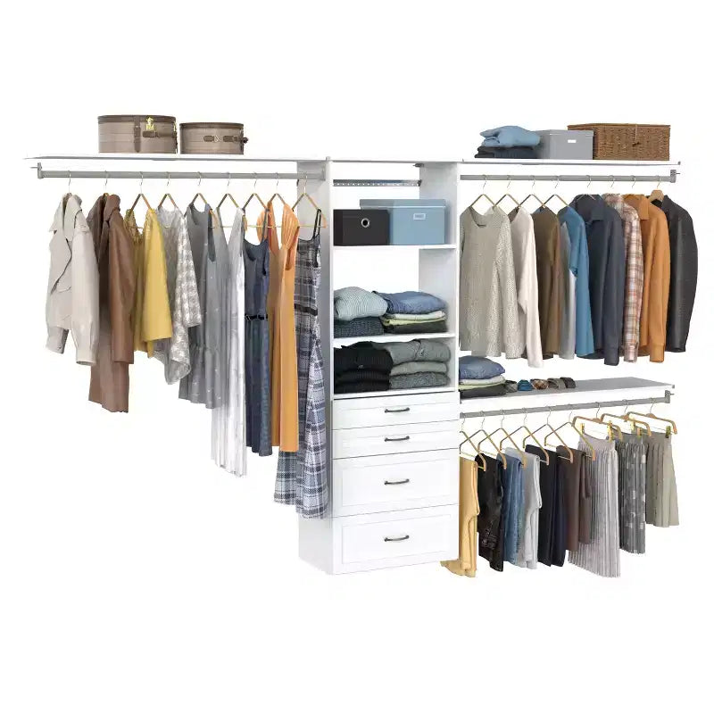 25 in. Suite Symphony Hanging Tower with 3 Top Shelves & 4 Drawers Kit