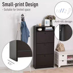 Slim Shoe Storage, Trendy Shoe Rack with 3 Large Fold-Out Drawers & a Spacious Top Surface