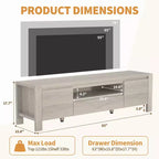 TV Stand with Doors and Cabinet, Farmhouse Entertainment Center, Entertainment Stand for TVs Up to 60, TV Console for Living Room, Bedroom