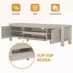 TV Stand with Doors and Cabinet, Farmhouse Entertainment Center, Entertainment Stand for TVs Up to 60, TV Console for Living Room, Bedroom