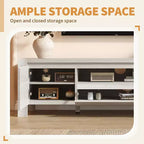 TV Stand with Doors and Cabinet, Farmhouse Entertainment Center, Entertainment Stand for TVs Up to 60, TV Console for Living Room, Bedroom
