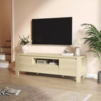TV Stand with Doors and Cabinet, Farmhouse Entertainment Center, Entertainment Stand for TVs Up to 60, TV Console for Living Room, Bedroom