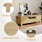 TV Stand with Doors and Cabinet, Farmhouse Entertainment Center, Entertainment Stand for TVs Up to 60, TV Console for Living Room, Bedroom