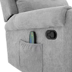 Elmsford Modern Swivel Rocking Chenile Upholstered Massage Recliner Chair
