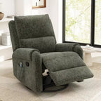 Elmsford Modern Swivel Rocking Chenile Upholstered Massage Recliner Chair