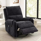 Elmsford Modern Swivel Rocking Chenile Upholstered Massage Recliner Chair