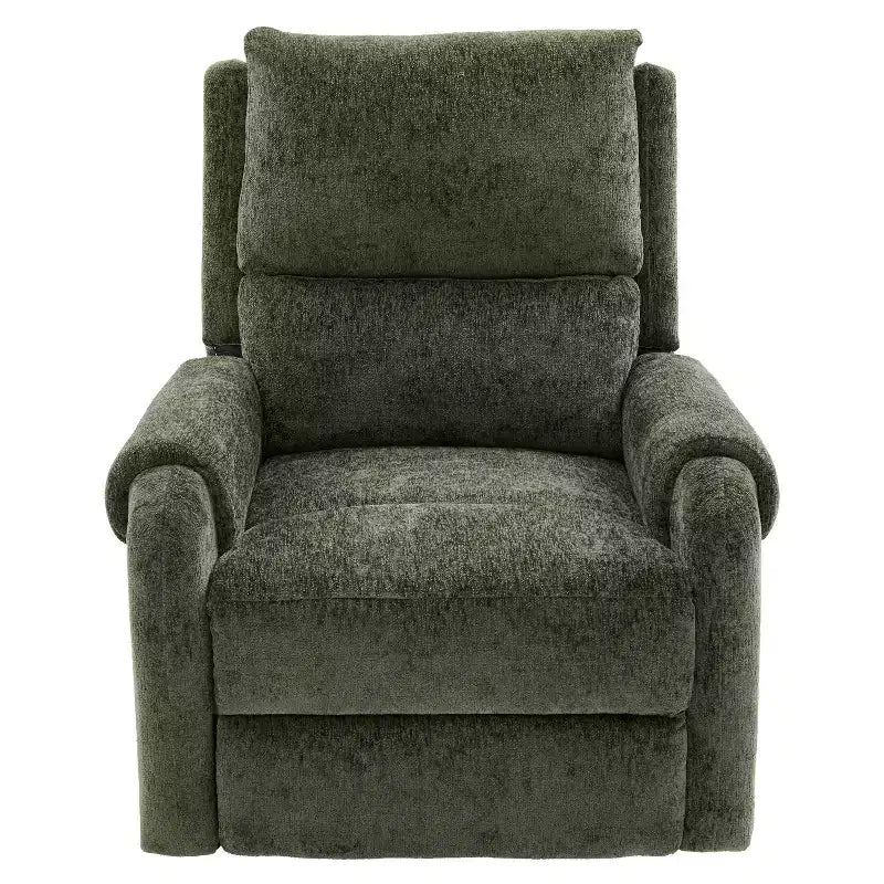 Elmsford Modern Swivel Rocking Chenile Upholstered Massage Recliner Chair