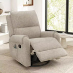 Elmsford Modern Swivel Rocking Chenile Upholstered Massage Recliner Chair