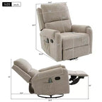 Elmsford Modern Swivel Rocking Chenile Upholstered Massage Recliner Chair