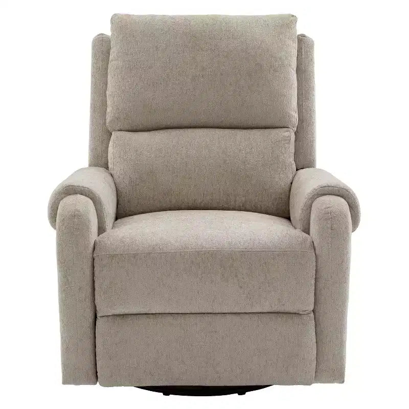 Elmsford Modern Swivel Rocking Chenile Upholstered Massage Recliner Chair