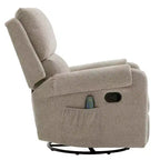Elmsford Modern Swivel Rocking Chenile Upholstered Massage Recliner Chair