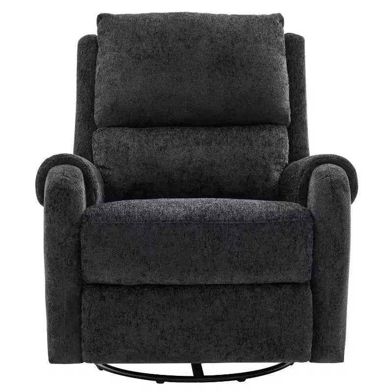 Elmsford Modern Swivel Rocking Chenile Upholstered Massage Recliner Chair