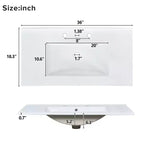 36 White Bathroom Vanity Sink Combo with Drawers, Bathroom Storage Cabinet with and Soft Close Door and Adjustable Shelf