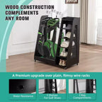 Golf Bag Organizer for Garage, Premium Wooden Golf Clubs Storage Rack Fit 2 Golf Bags, Golf Trunk Organizer for Car Garage Club Shed Basement