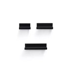 18.11 Black Floating Shelf C invisible-bracket wood wall mount, perfect bathroom/bedroom/kitchen dcor or book/plant display, easy install.