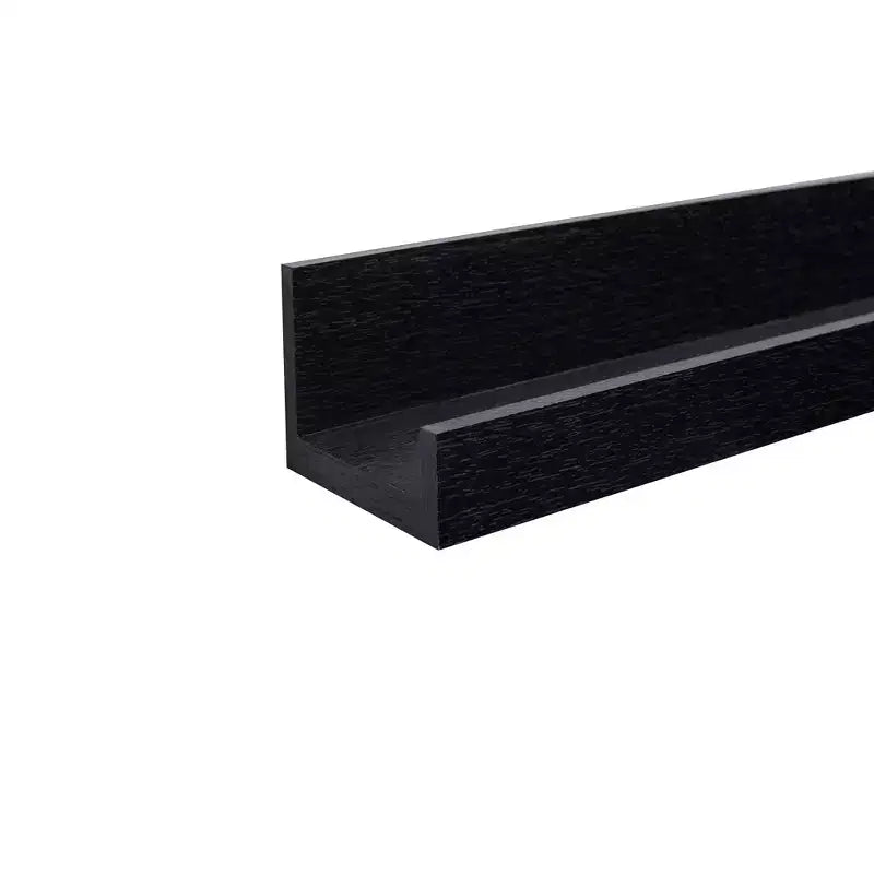 18.11 Black Floating Shelf C invisible-bracket wood wall mount, perfect bathroom/bedroom/kitchen dcor or book/plant display, easy install.