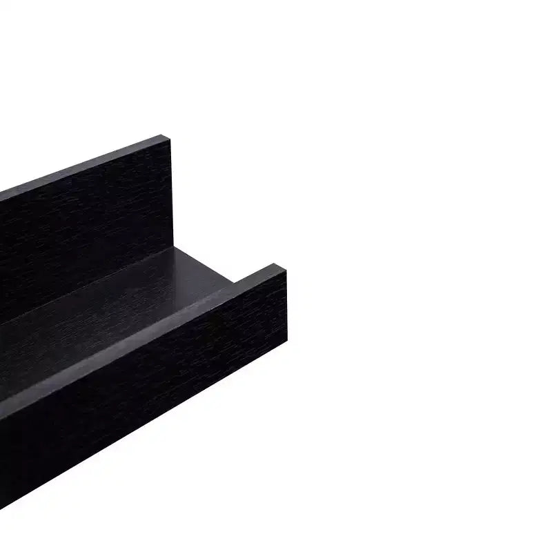 18.11 Black Floating Shelf C invisible-bracket wood wall mount, perfect bathroom/bedroom/kitchen dcor or book/plant display, easy install.