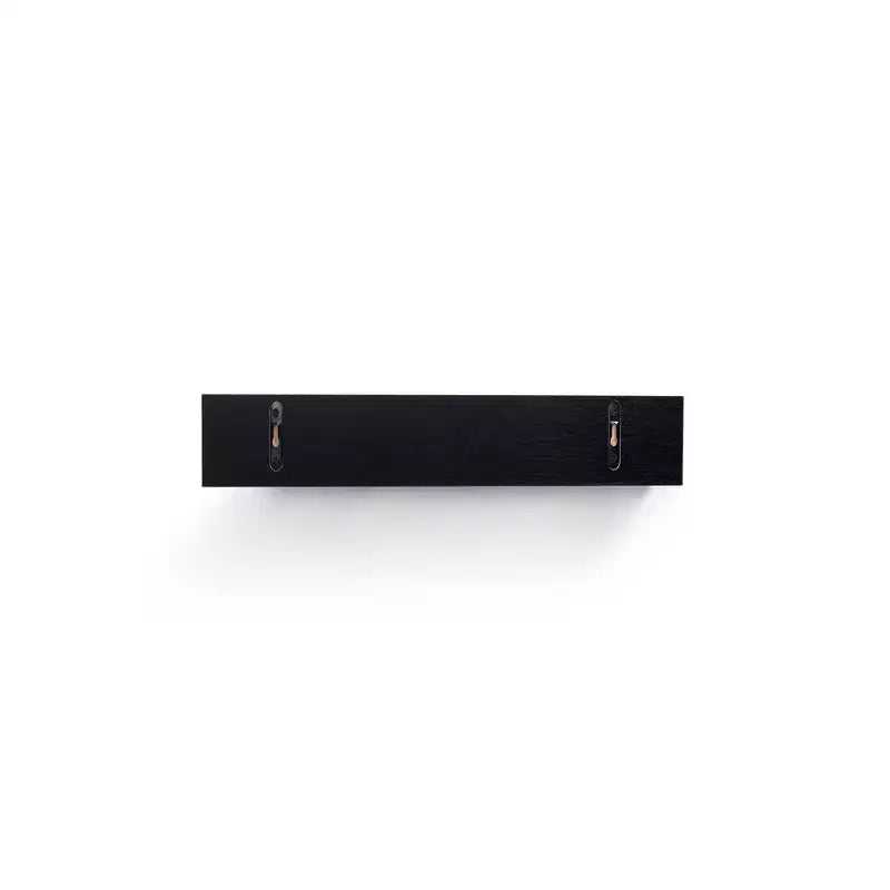 18.11 Black Floating Shelf C invisible-bracket wood wall mount, perfect bathroom/bedroom/kitchen dcor or book/plant display, easy install.