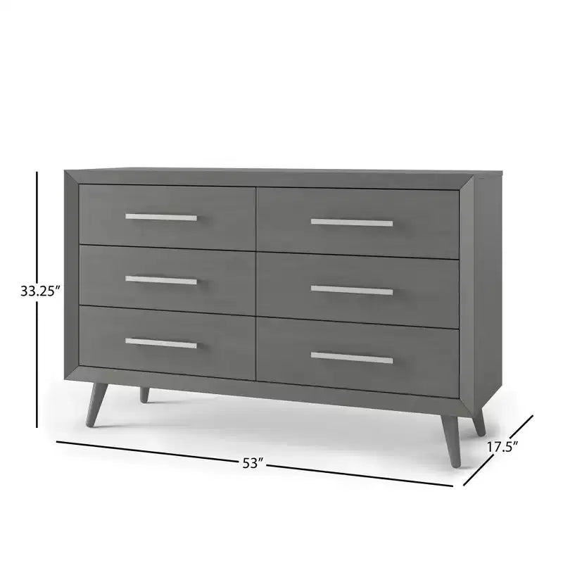 6-Drawer Cranbrook Double Dresser for Nursery or Bedroom, Anti-Tip Kit Included to Prevent Tipping, Non-Toxic, Baby Safe Finish