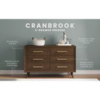 6-Drawer Cranbrook Double Dresser for Nursery or Bedroom, Anti-Tip Kit Included to Prevent Tipping, Non-Toxic, Baby Safe Finish