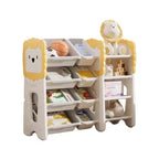 Kids Bookshelf and Toy Storage, 4-Tier Toy Organizers W/8 Removable Storage Bins, Kids Toy Storage Organizer for Study Room, Bedroom, Kids Room