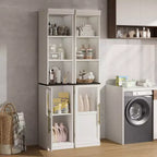 70 Tall Slim Bathroom Storage Cabinet with Door & Open Shelves, Narrow Freestanding Floor Cabinet for Small Spaces, Kitchen, Living Room