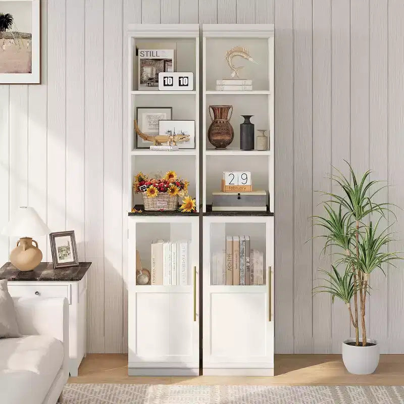 70 Tall Slim Bathroom Storage Cabinet with Door & Open Shelves, Narrow Freestanding Floor Cabinet for Small Spaces, Kitchen, Living Room