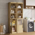 70 Tall Slim Bathroom Storage Cabinet with Door & Open Shelves, Narrow Freestanding Floor Cabinet for Small Spaces, Kitchen, Living Room