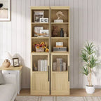 70 Tall Slim Bathroom Storage Cabinet with Door & Open Shelves, Narrow Freestanding Floor Cabinet for Small Spaces, Kitchen, Living Room