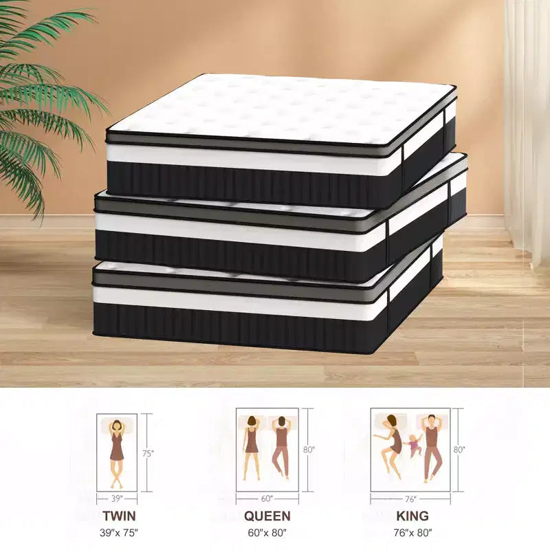 14 Inch King Mattress, Gel Memory Foam Hybrid Mattress in a Box, Pocket Spring Support with Motion Isolation & Pressure Relief,Medium Firm,CertiPUR-US