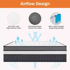 14 Inch King Mattress, Gel Memory Foam Hybrid Mattress in a Box, Pocket Spring Support with Motion Isolation & Pressure Relief,Medium Firm,CertiPUR-US