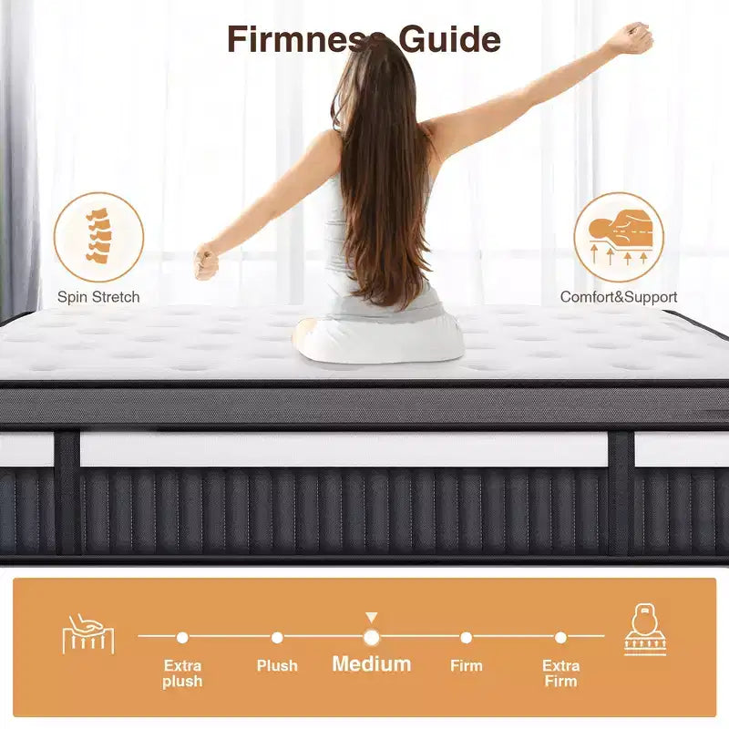 14 Inch King Mattress, Gel Memory Foam Hybrid Mattress in a Box, Pocket Spring Support with Motion Isolation & Pressure Relief,Medium Firm,CertiPUR-US