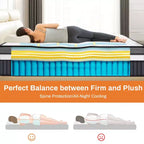 14 Inch King Mattress, Gel Memory Foam Hybrid Mattress in a Box, Pocket Spring Support with Motion Isolation & Pressure Relief,Medium Firm,CertiPUR-US