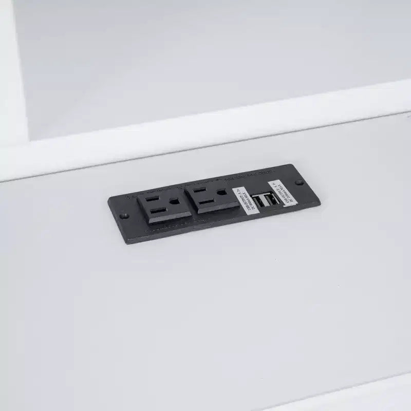 King Size Wood Platform Bed with Multi-storage Headboard, USB and Drawers