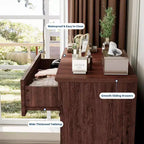 Farmhouse 4 Drawer Dresser for Bedroom, Tall Chest of Drawers with Metal Handles, Rustic Wooden Dresser TV Stand, for Living Room, Hallway