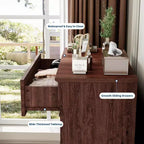 Farmhouse 4 Drawer Dresser for Bedroom, Tall Chest of Drawers with Metal Handles, Rustic Wooden Dresser TV Stand, for Living Room, Hallway